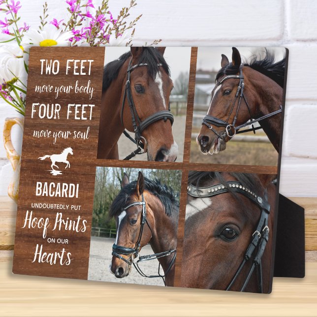 Rustic Horse Memorial Equine Photo Collage Plaque (Créateur téléchargé)