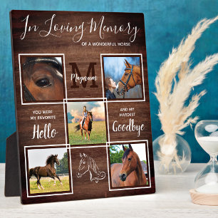 Rustic Horse Memorial Personalized Pet Loss Photo  Plaque