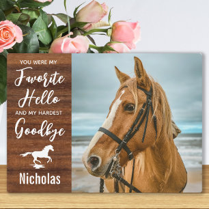 Rustic Horse Memorial Personalized Pet Photo Plaque