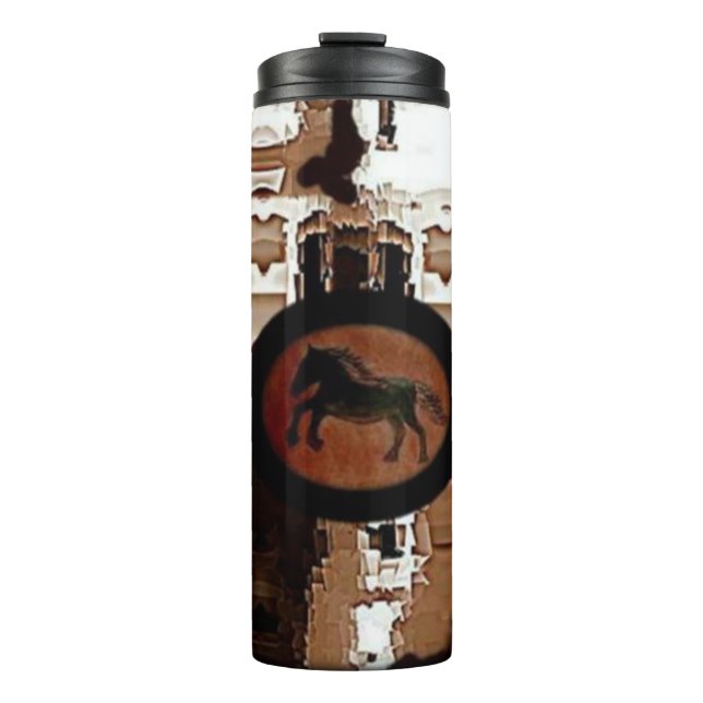 Rustic horse pattern thermal tumbler (Front)