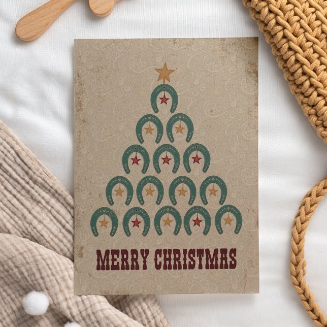 Rustic Horseshoe Christmas Tree Card (Creator Uploaded)
