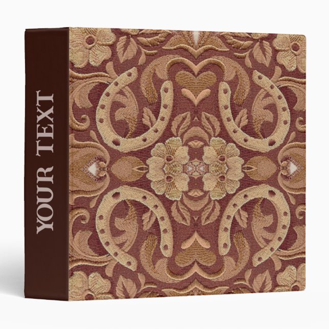 rustic horseshoe cowgirl western country floral binder (Front/Spine)