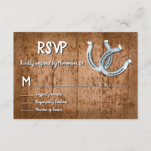 Rustic Horseshoe Lucky in love RSVP Card