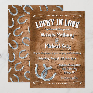 Rustic Horseshoe Western  Wedding Invitations