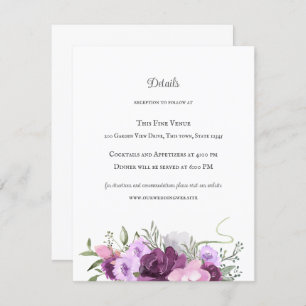 Rustic Horseshoes and Flowers Purple Invitation