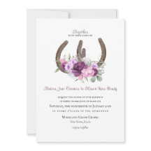 Rustic Horseshoes and Flowers Purple