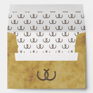 Rustic Horseshoes Distressed BG A7 5x7 Envelope