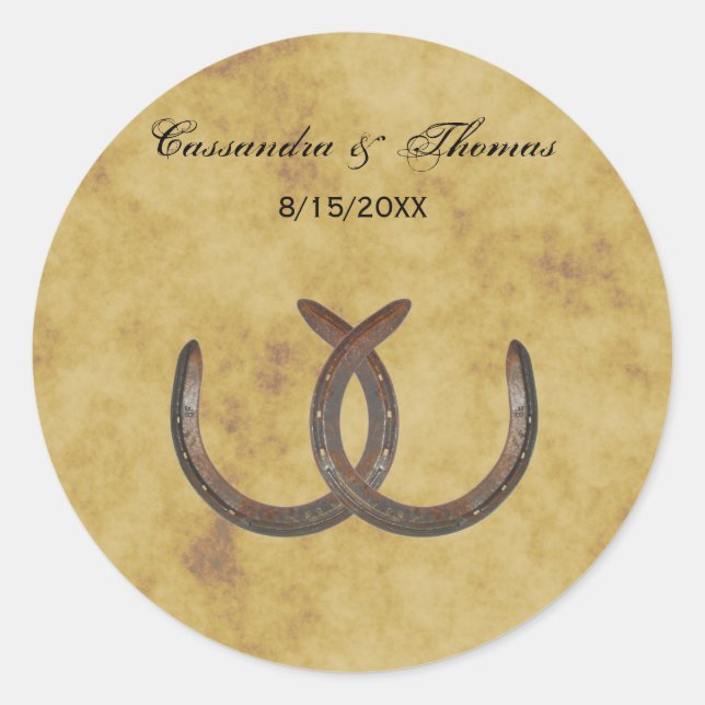 Rustic Horseshoes Distressed BG envelope seals (Front)