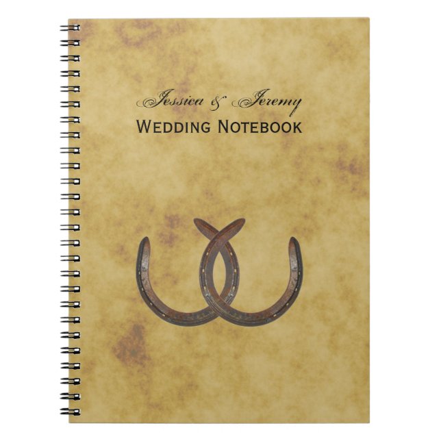 Rustic Horseshoes Distressed BG Journal Mariage (Devant)