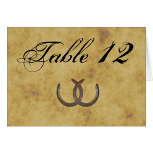 Rustic Horseshoes Distressed BG Table Number