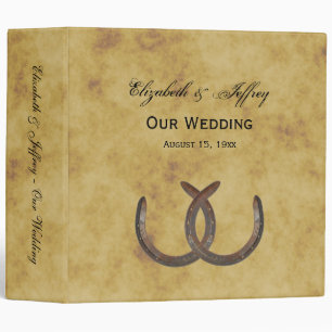 Rustic Horseshoes Distressed BG Wedding Binder