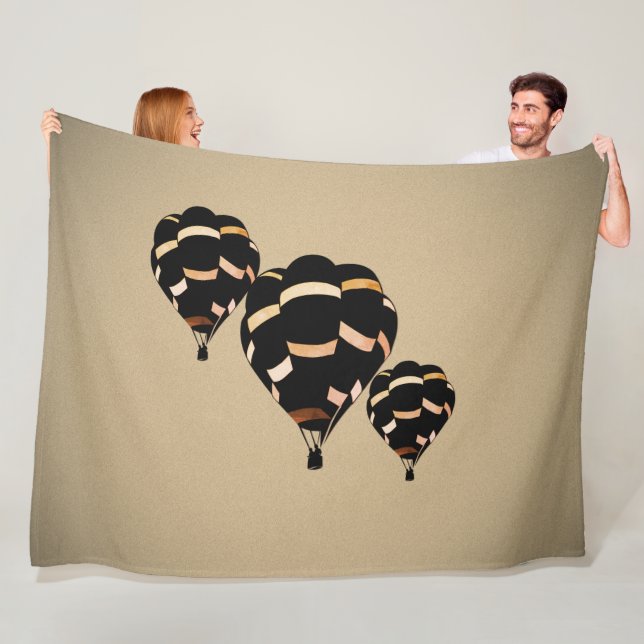 Rustic Hot Air Balloons Fleece Blanket (In Situ)