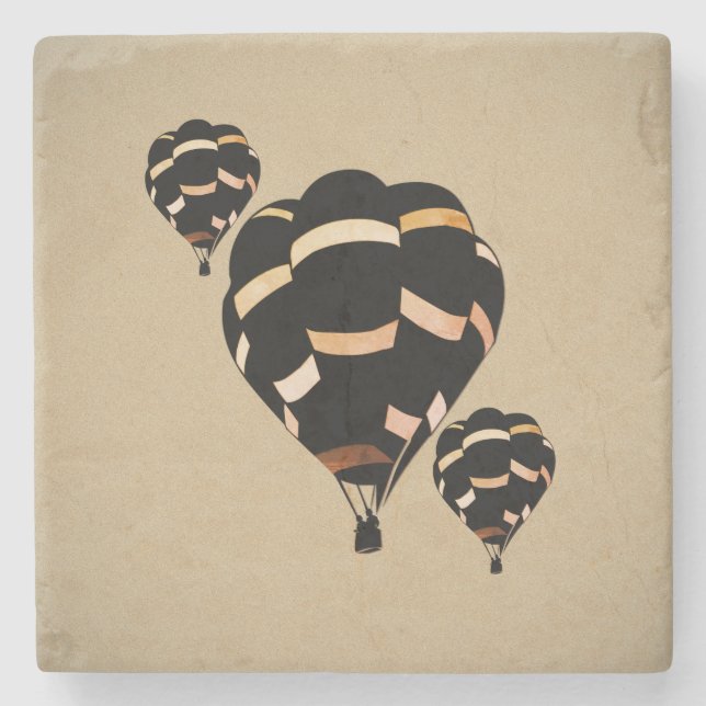 Rustic Hot Air Balloons Stone Coaster (Front)