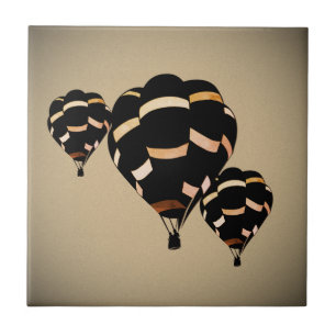 Rustic Hot Air Balloons Tile