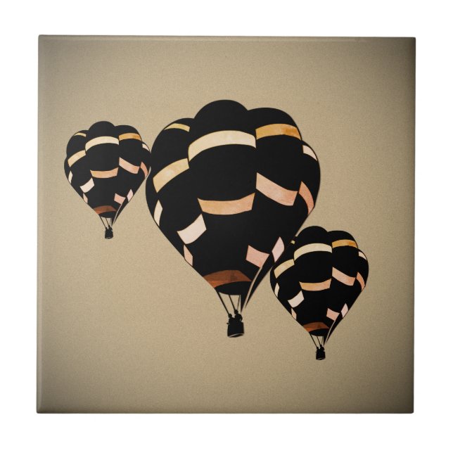 Rustic Hot Air Balloons Tile (Front)
