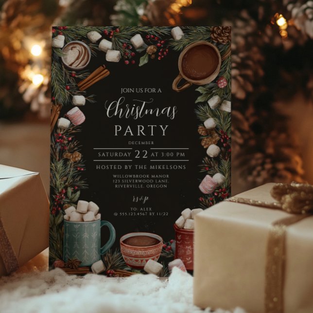 Rustic Hot Chocolate Christmas Invitation (Creator Uploaded)