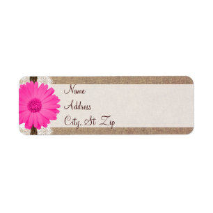 Rustic Hot rose Gerber Daisy Retourner l'adresse É