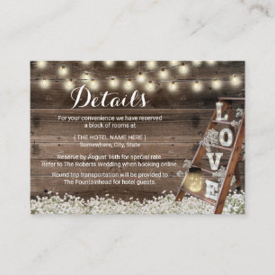 Rustic Hotel Accommodations Love Wooden Ladder Enclosure Card