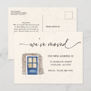 Rustic House Door New Address Moving Announcement Postcard