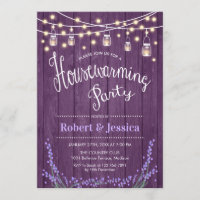 Rustic Housewarming Party - Lavender Purple Wood
