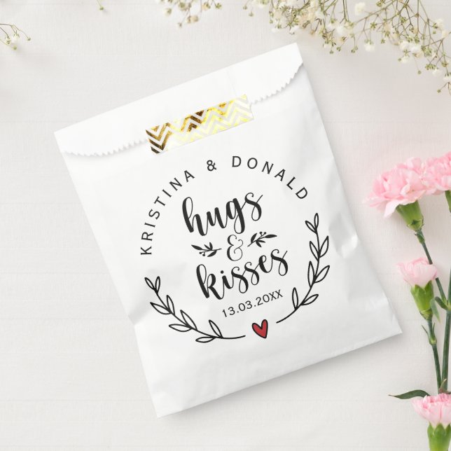 Rustic Hugs & Kisses Wedding | Bridal Shower Favou Favour Bag (Sealed)