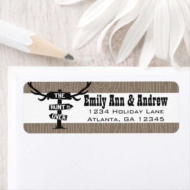 Rustic Hunt is Over Barnwood Return Address (Insitu)