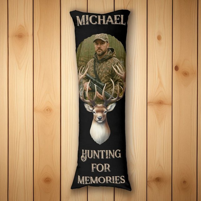 Rustic Hunter Deer Antler Memories Photo Body Pillow (Creator Uploaded)