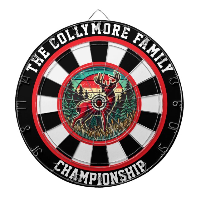 Rustic Hunting Lodge Deer Art Dartboard (Front)