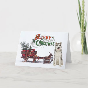 Rustic Husky Christmas Card
