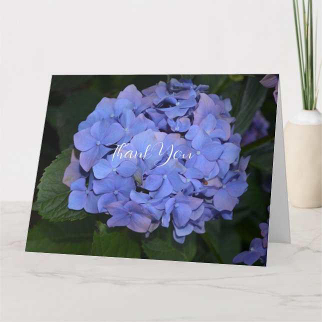 Rustic Hydrangea Purple  Thank You Card (Front)