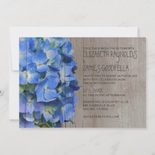 Rustic Hydrangea Wedding Invitations