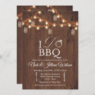 Rustic I DO BBQ Couples Shower Invitation
