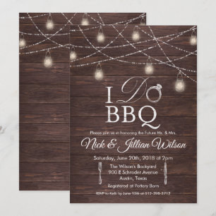 Rustic I DO BBQ Couples Showwwvous Invitation