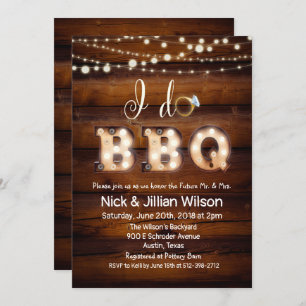 Rustic I DO BBQ Couples Showwwvous Invitation