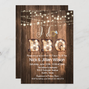 Rustic I DO BBQ Couples Showwwvous Invitation