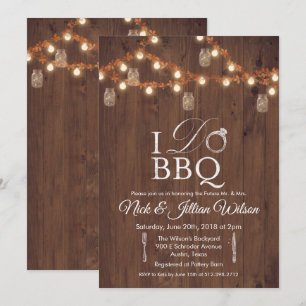 Rustic I DO BBQ Couples Showwwvous Invitation