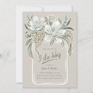 Rustic I Do BBQ Couples Wedding Shower Invitation