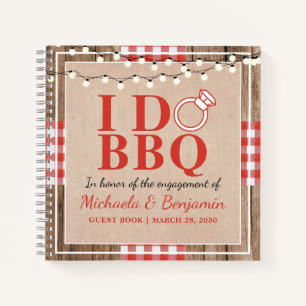 Rustic I Do BBQ Engagement Party Couple Livre d'in