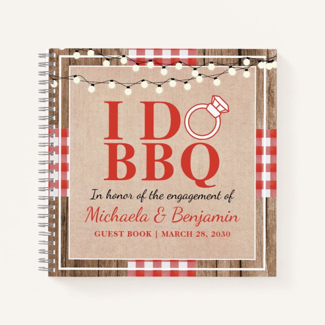 Rustic I Do BBQ Engagement Party Couple Livre d'in (Devant)