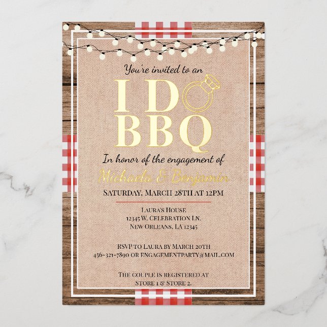 Rustic I Do BBQ Engagement Party Couples Shower (Front)