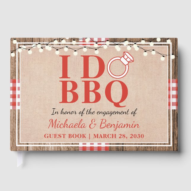 Rustic I Do BBQ Engagement Party Couples Shower Guest Book (Front)