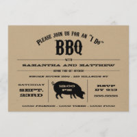 Rustic "I Do" BBQ Rehearsal Dinner Invite