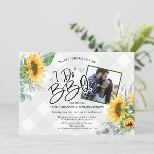 Rustic I Do BBQ Sunflower Bridal Shower Photo Invi Invitation