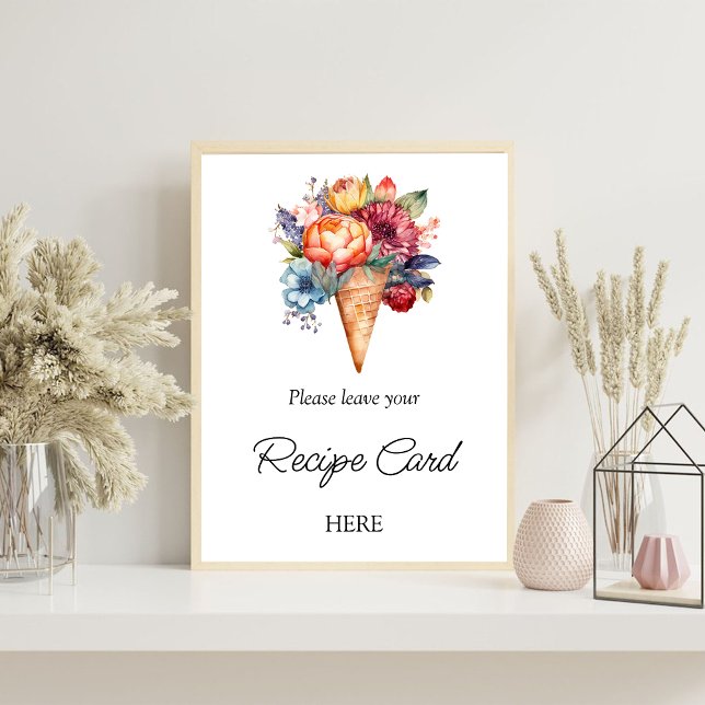 Rustic Ice Cream Bridal Shower Recipe Request Poster (Creator Uploaded)