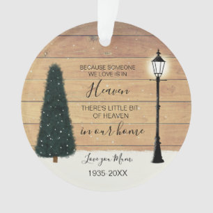 Rustic In Loving Memory Memorial Photo Ceramic  Or Ornament