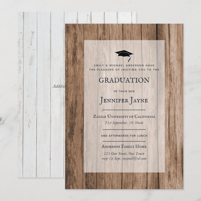Rustic Industrial Graduation Ceremony + Reception Invitation (Front/Back)