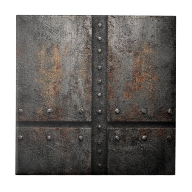 Rustic Industrial Metal Tile (Front)