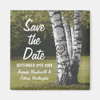 Rustic Initials Birch Tree Wedding Save the Date