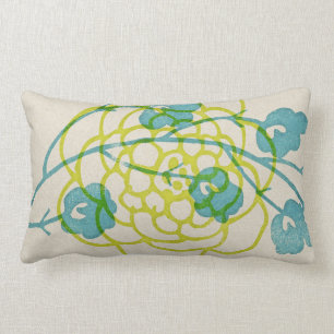 rustic inky floral graphic pillow