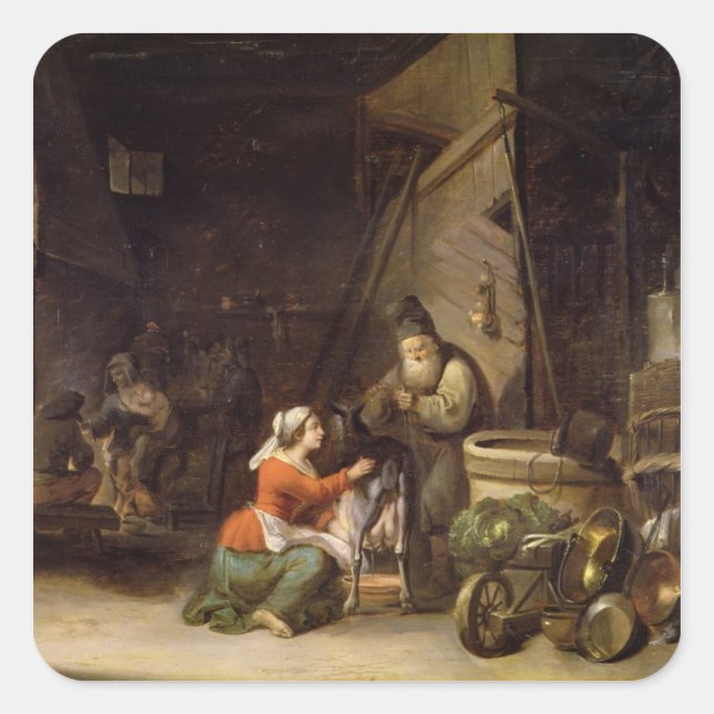 Rustic Interior Square Sticker (Front)